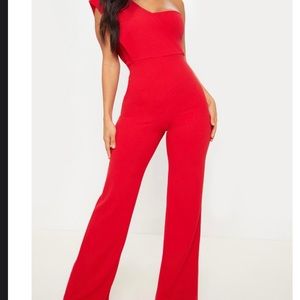 Pretty Little Thing Red Jumpsuit
